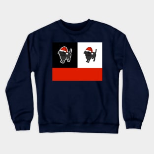 Santa Christmas Dogs on Red White and Black Crewneck Sweatshirt